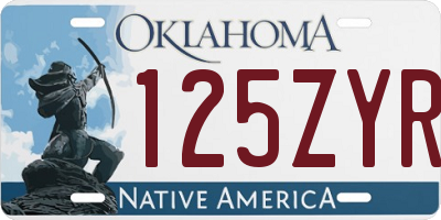 OK license plate 125ZYR