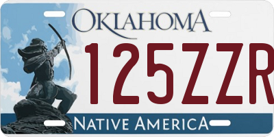 OK license plate 125ZZR
