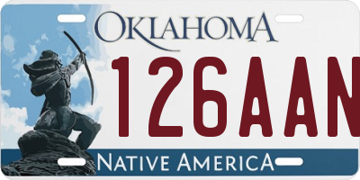 OK license plate 126AAN