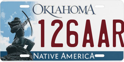 OK license plate 126AAR
