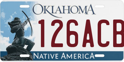OK license plate 126ACB
