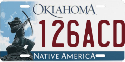 OK license plate 126ACD