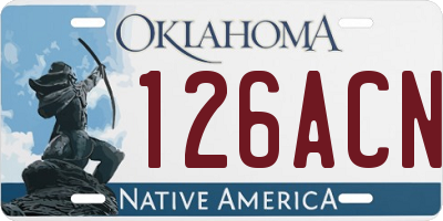 OK license plate 126ACN