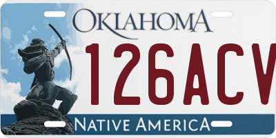 OK license plate 126ACV