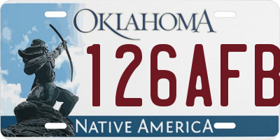 OK license plate 126AFB