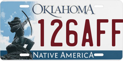 OK license plate 126AFF