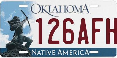 OK license plate 126AFH