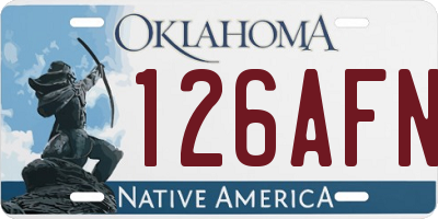 OK license plate 126AFN