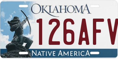OK license plate 126AFV