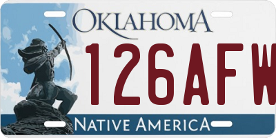 OK license plate 126AFW