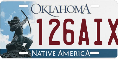 OK license plate 126AIX