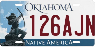 OK license plate 126AJN