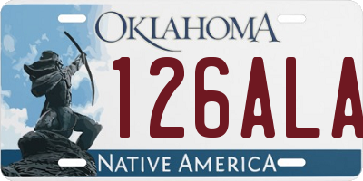 OK license plate 126ALA