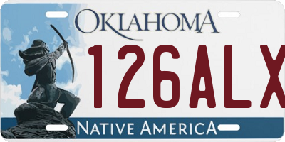OK license plate 126ALX