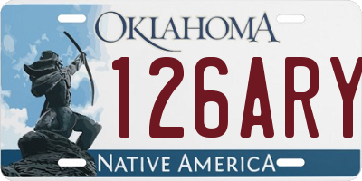 OK license plate 126ARY