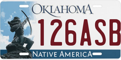 OK license plate 126ASB