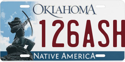 OK license plate 126ASH
