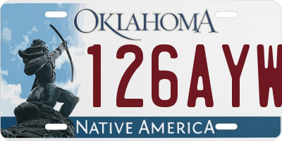 OK license plate 126AYW