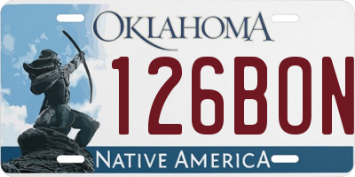 OK license plate 126BON