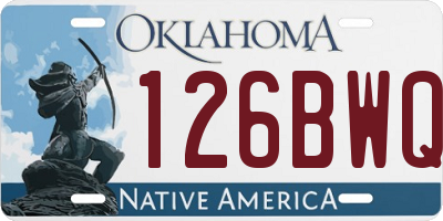 OK license plate 126BWQ