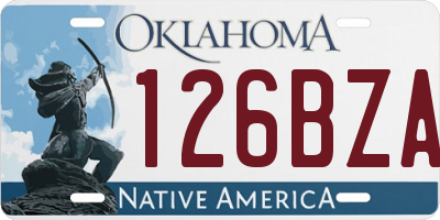OK license plate 126BZA