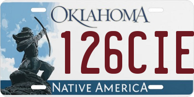 OK license plate 126CIE