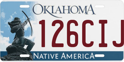 OK license plate 126CIJ