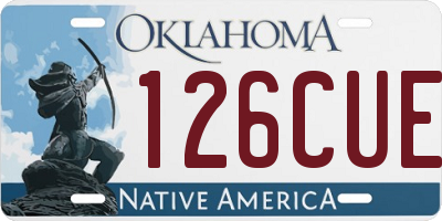 OK license plate 126CUE