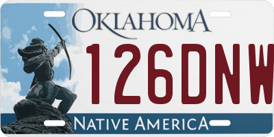 OK license plate 126DNW