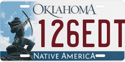 OK license plate 126EDT
