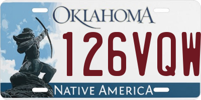 OK license plate 126VQW