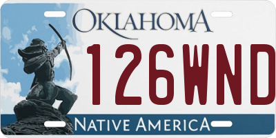 OK license plate 126WND
