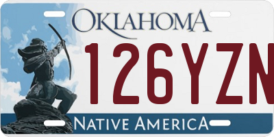 OK license plate 126YZN