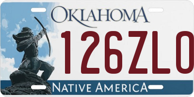 OK license plate 126ZLO