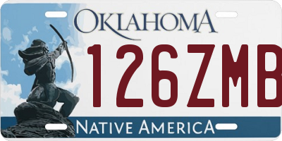 OK license plate 126ZMB