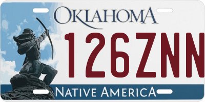 OK license plate 126ZNN