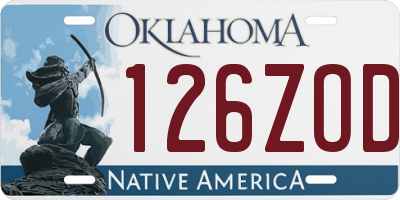 OK license plate 126ZOD