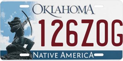 OK license plate 126ZOG
