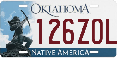 OK license plate 126ZOL