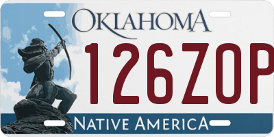 OK license plate 126ZOP