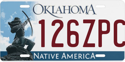 OK license plate 126ZPC