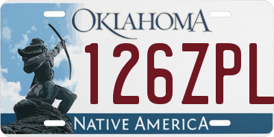 OK license plate 126ZPL