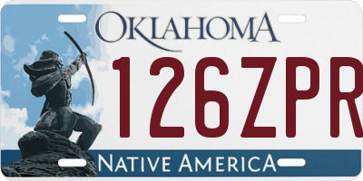 OK license plate 126ZPR