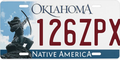 OK license plate 126ZPX