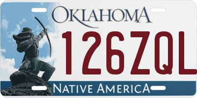 OK license plate 126ZQL