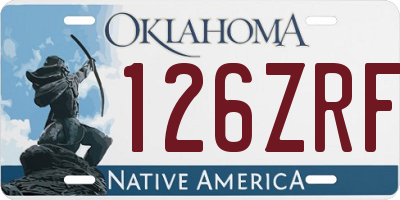 OK license plate 126ZRF