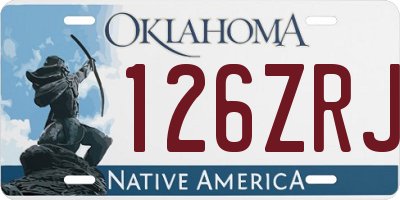 OK license plate 126ZRJ