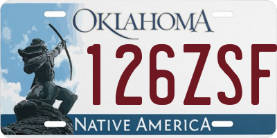 OK license plate 126ZSF