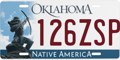 OK license plate 126ZSP