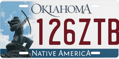 OK license plate 126ZTB